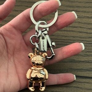NWT Coach Rose Gold Bear Keychain